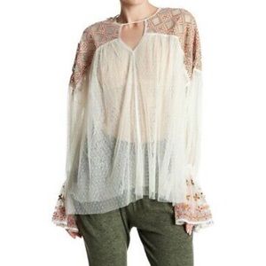 Gorgeous Lace Mesh Embroidered Top